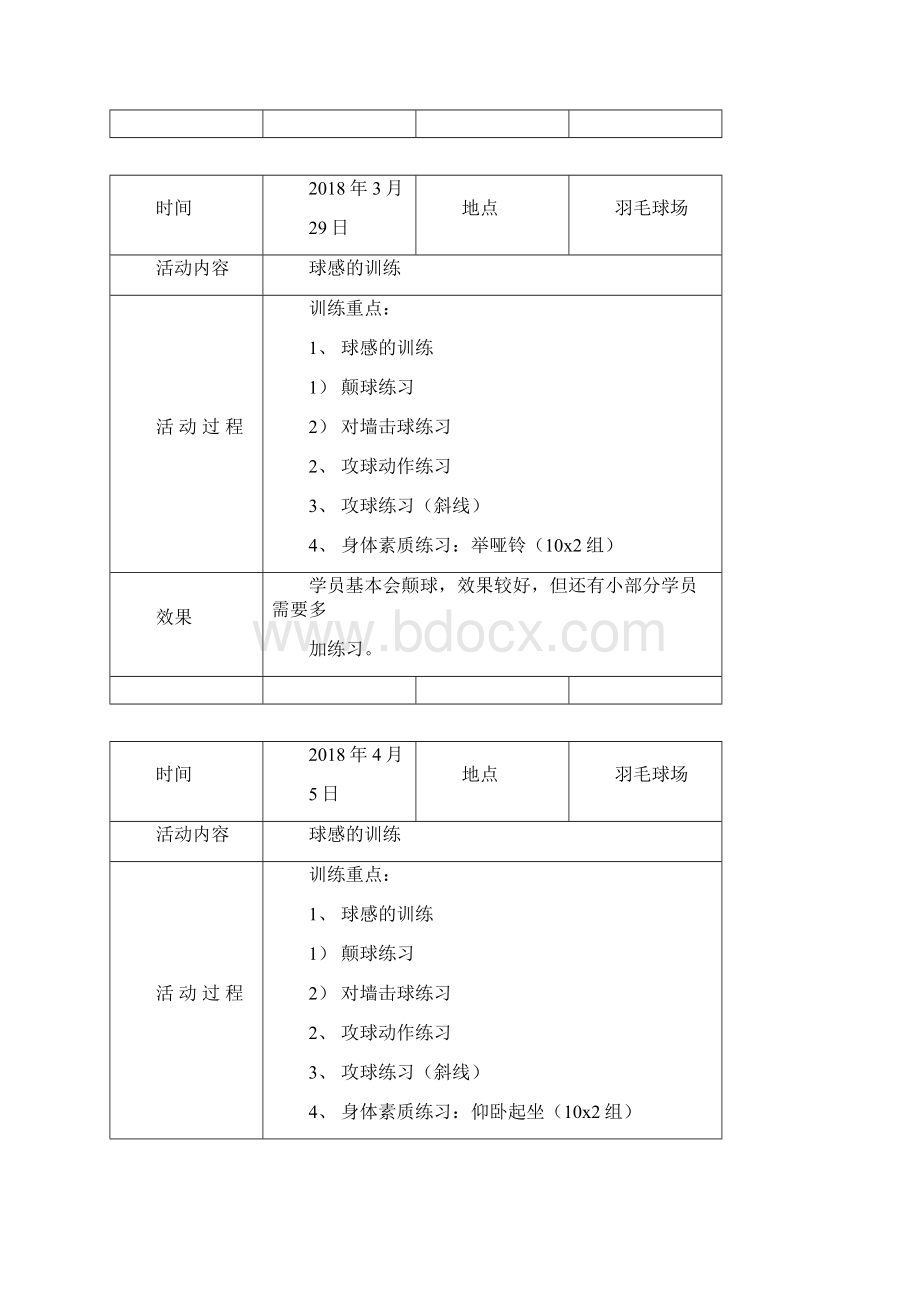 乡村少年宫羽毛球兴趣小组活动记录.docx_第2页