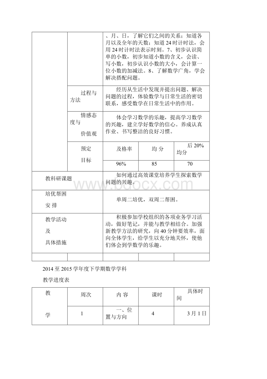 三年级下册数学教学计划及单元计划Word下载.docx_第2页