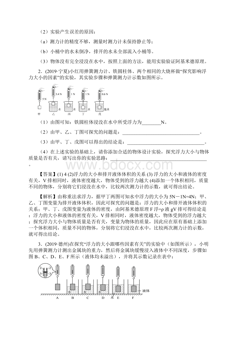 专备战全国中考物理真题分类全解析题26 浮力探究题解析版文档格式.docx_第2页