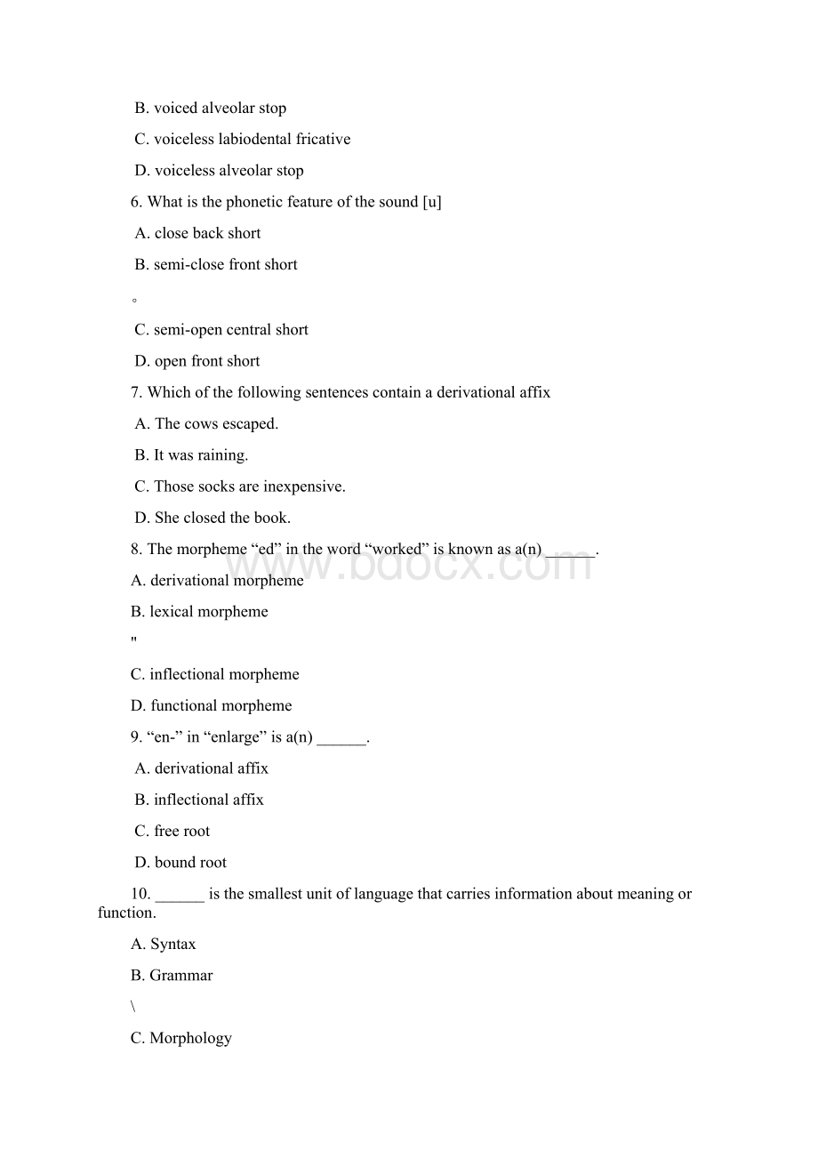 《英语语言学概论》题与答案.docx_第2页