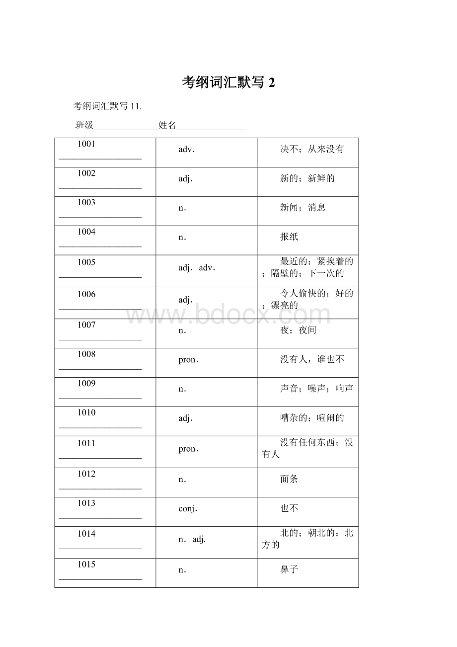 考纲词汇默写2.docx