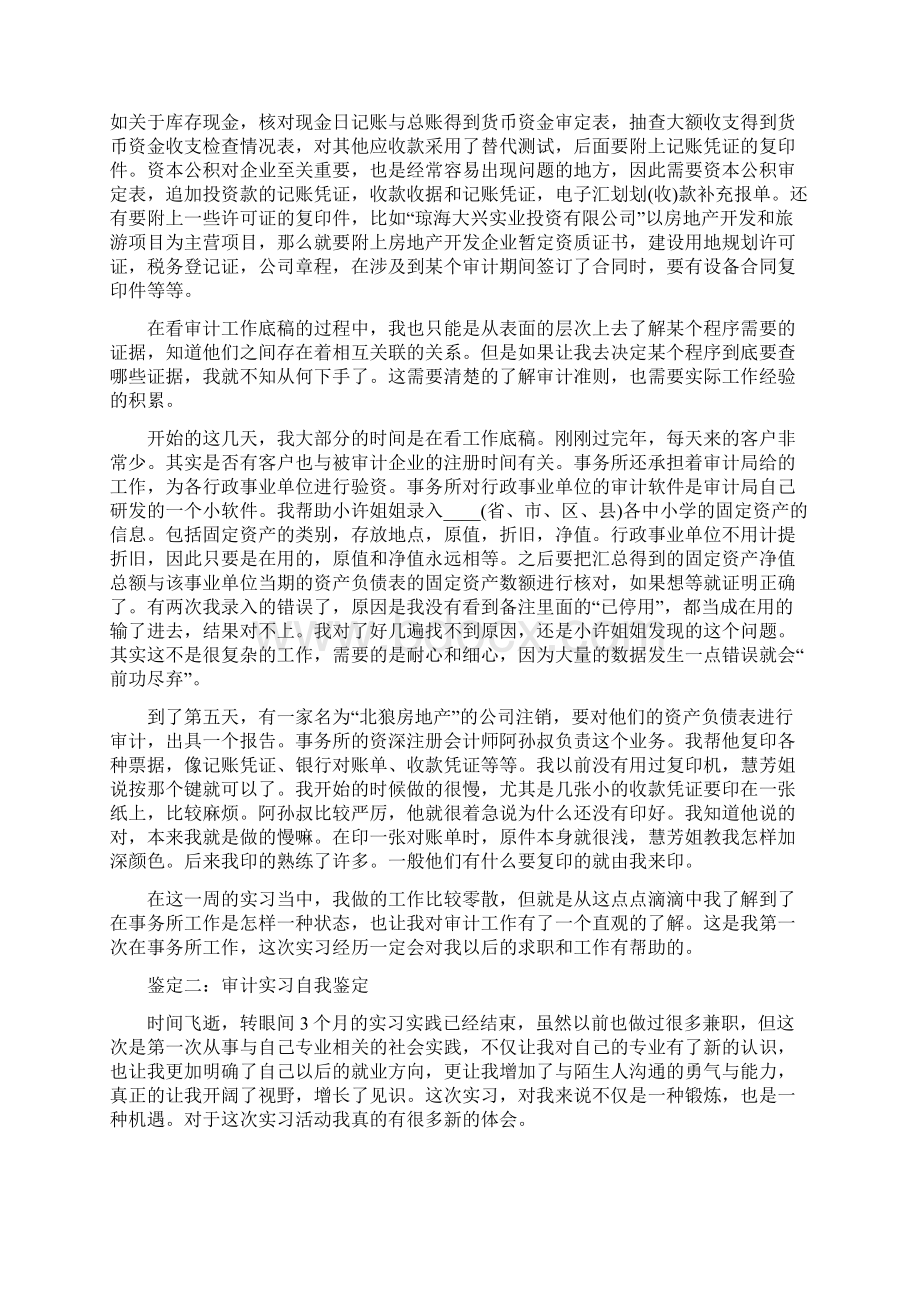 审计实习自我鉴定自我鉴定.docx_第2页