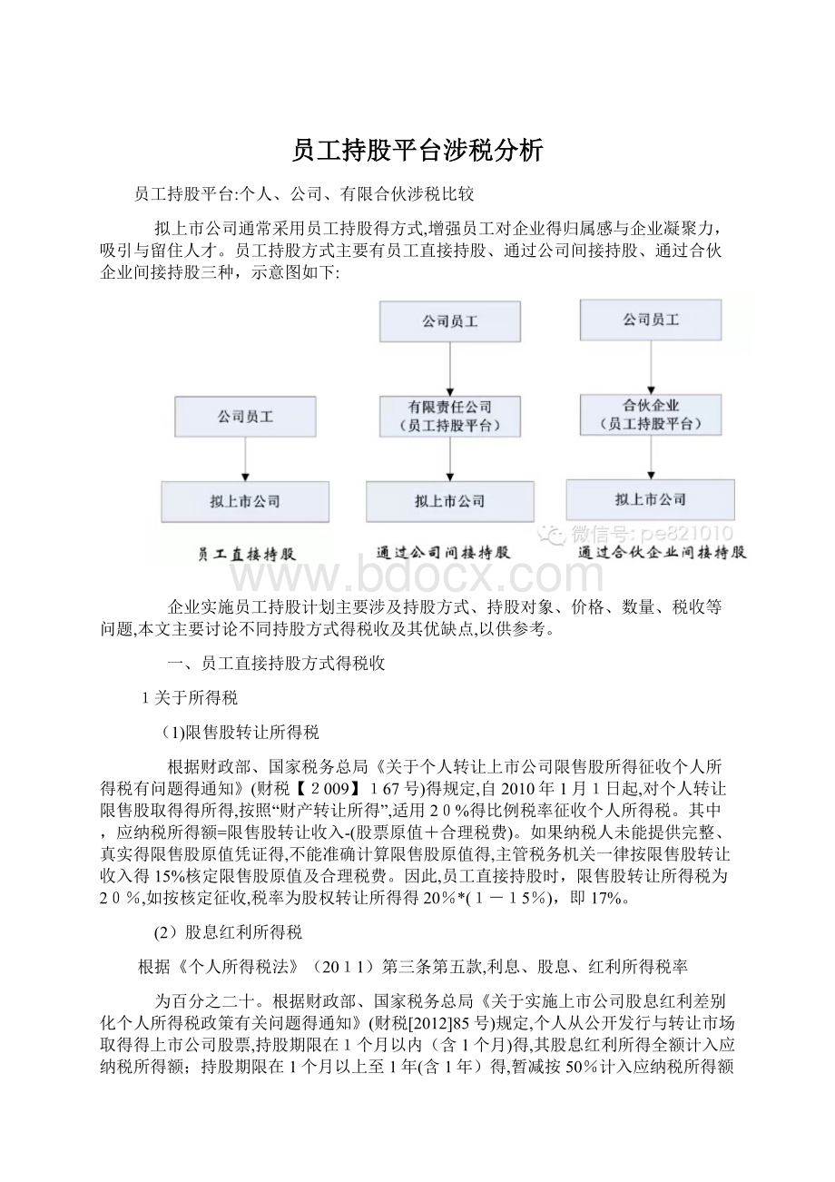 员工持股平台涉税分析.docx_第1页