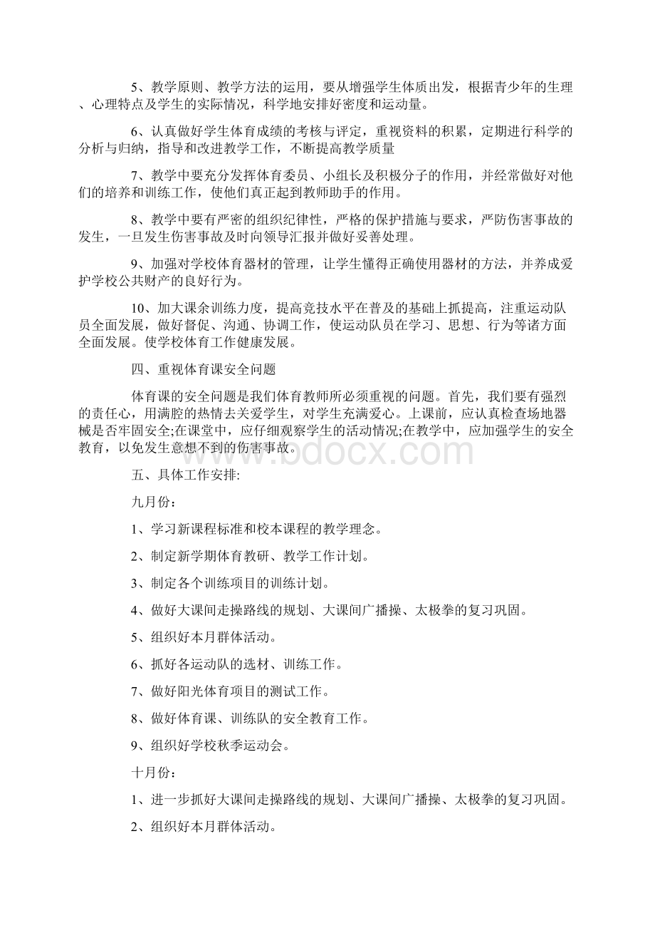 体育教师工作计划策划学习参考范文.docx_第2页