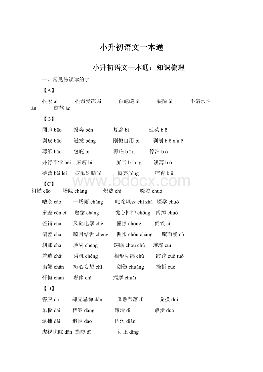 小升初语文一本通.docx_第1页