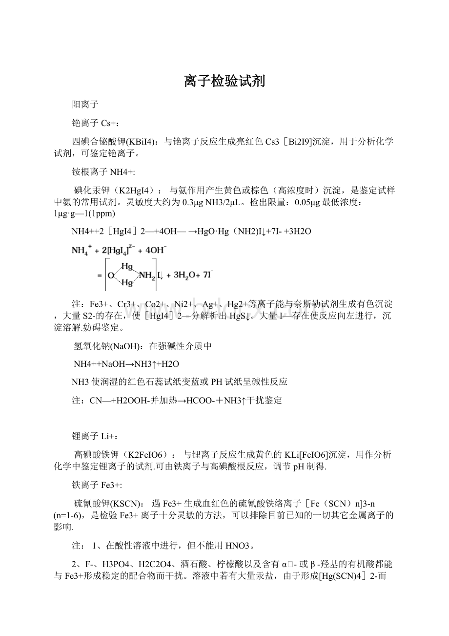 离子检验试剂文档格式.docx