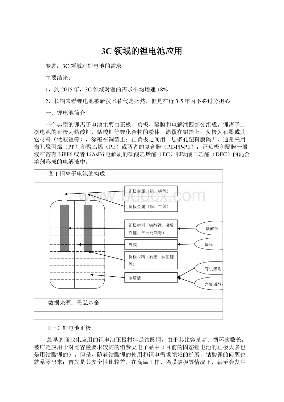 3C领域的锂电池应用Word文档下载推荐.docx