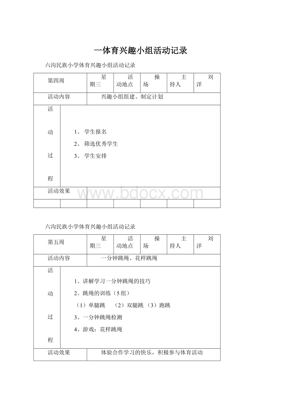 一体育兴趣小组活动记录Word下载.docx_第1页