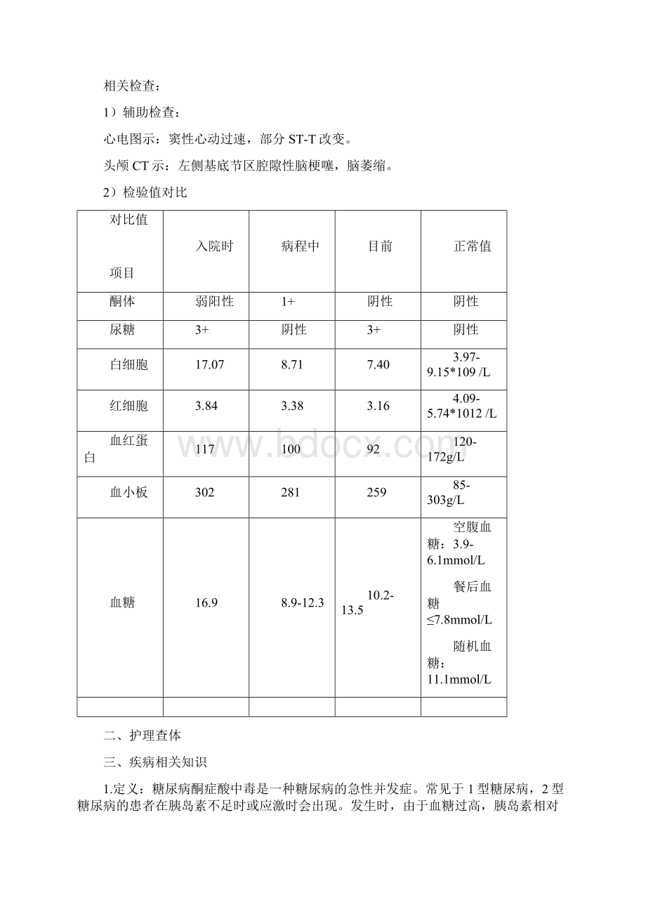 糖尿病酮症酸中毒的护理查房Word文档下载推荐.docx_第2页