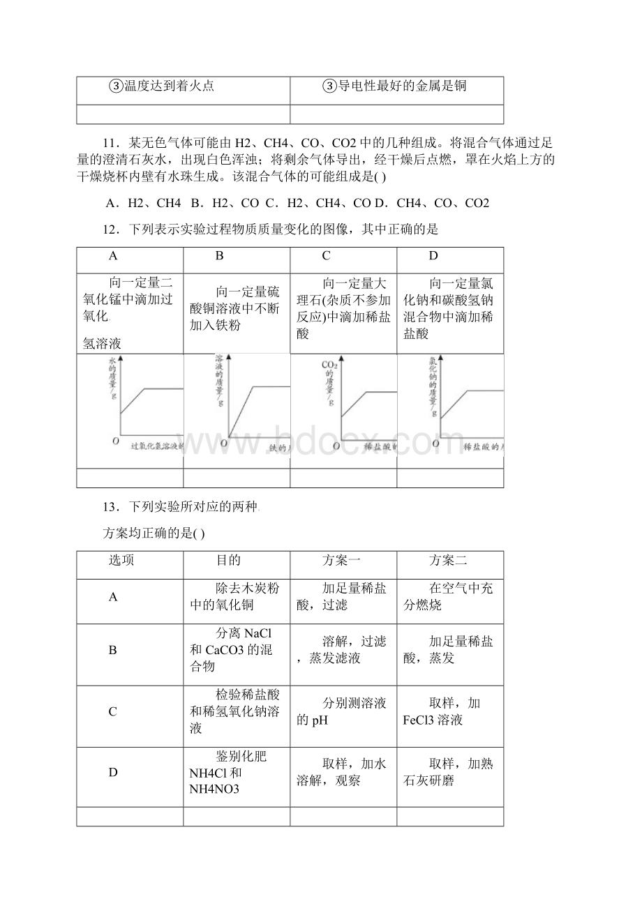 中考化学模拟考试试题含答案Word文档下载推荐.docx_第3页