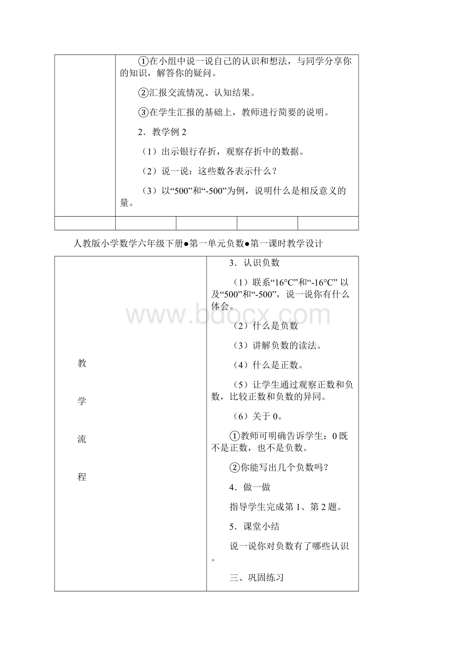 人教版小学数学六年级下册表格版全册教案.docx_第2页