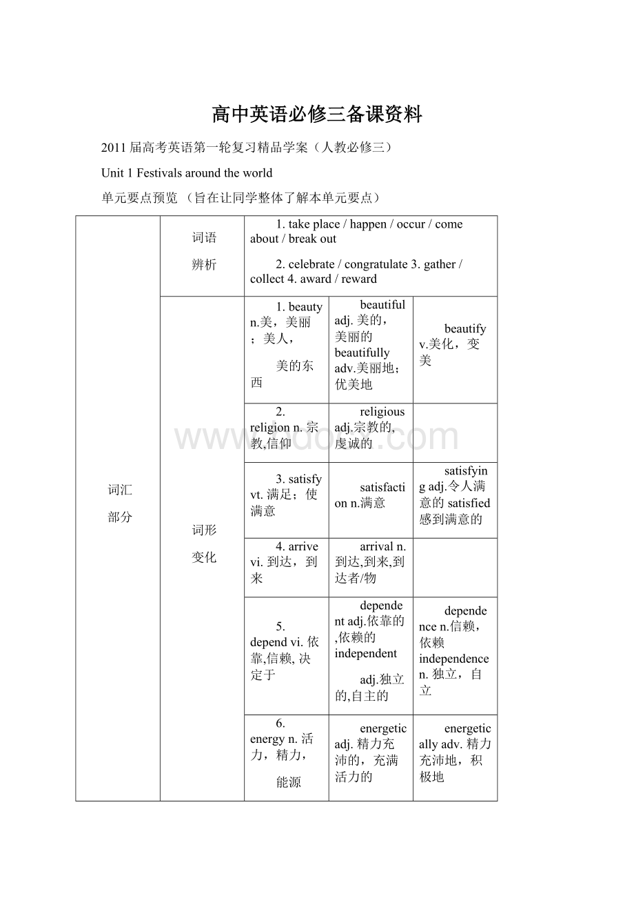 高中英语必修三备课资料.docx_第1页