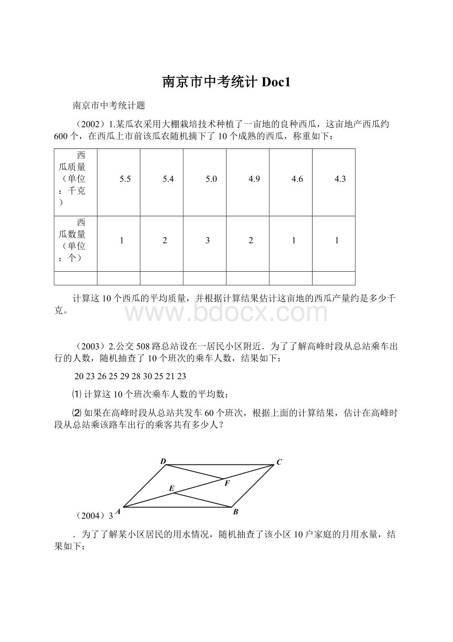 南京市中考统计Doc1.docx