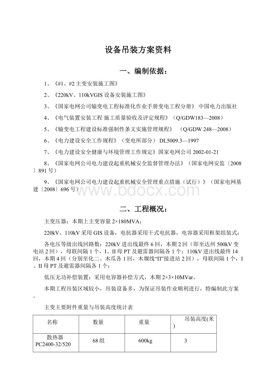 设备吊装方案资料.docx