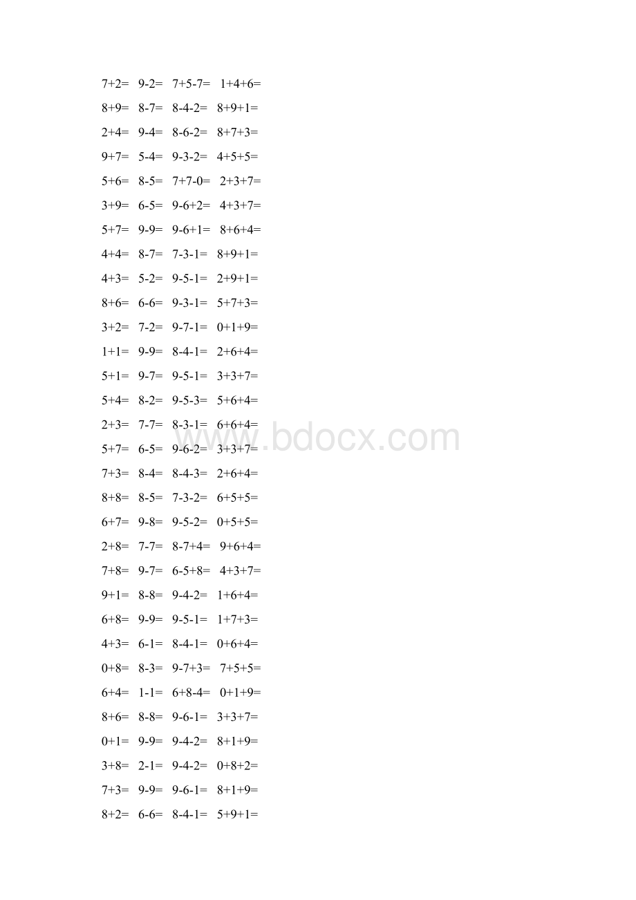 新编一年级数学上册口算题卡 175Word文档格式.docx_第2页