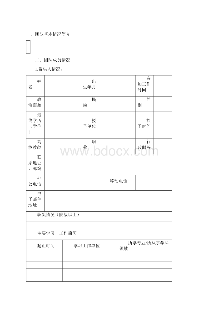 院级教学团队建设申报表新版Word文档格式.docx_第2页