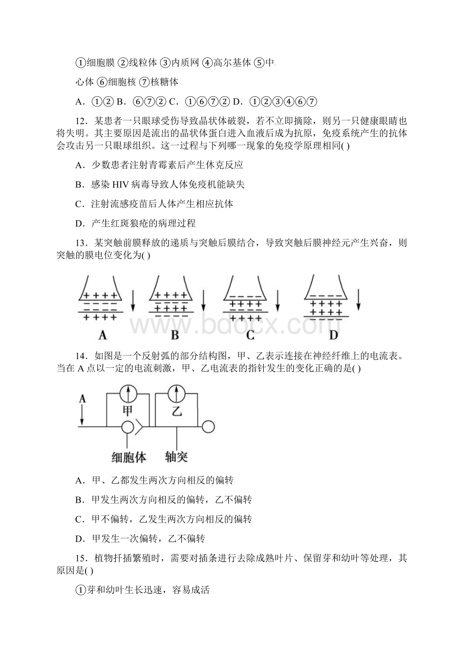 黑龙江省佳木斯市高二生物上学期期末考试试题Word格式文档下载.docx_第3页