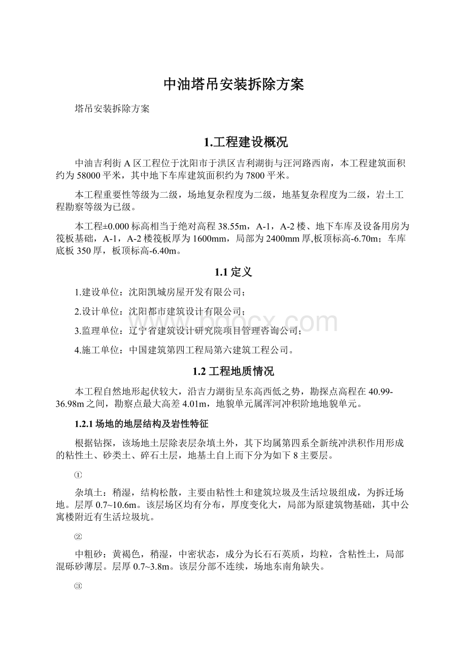 中油塔吊安装拆除方案文档格式.docx_第1页