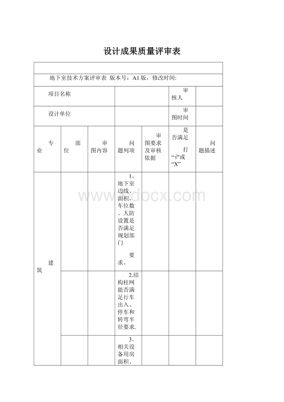 设计成果质量评审表.docx