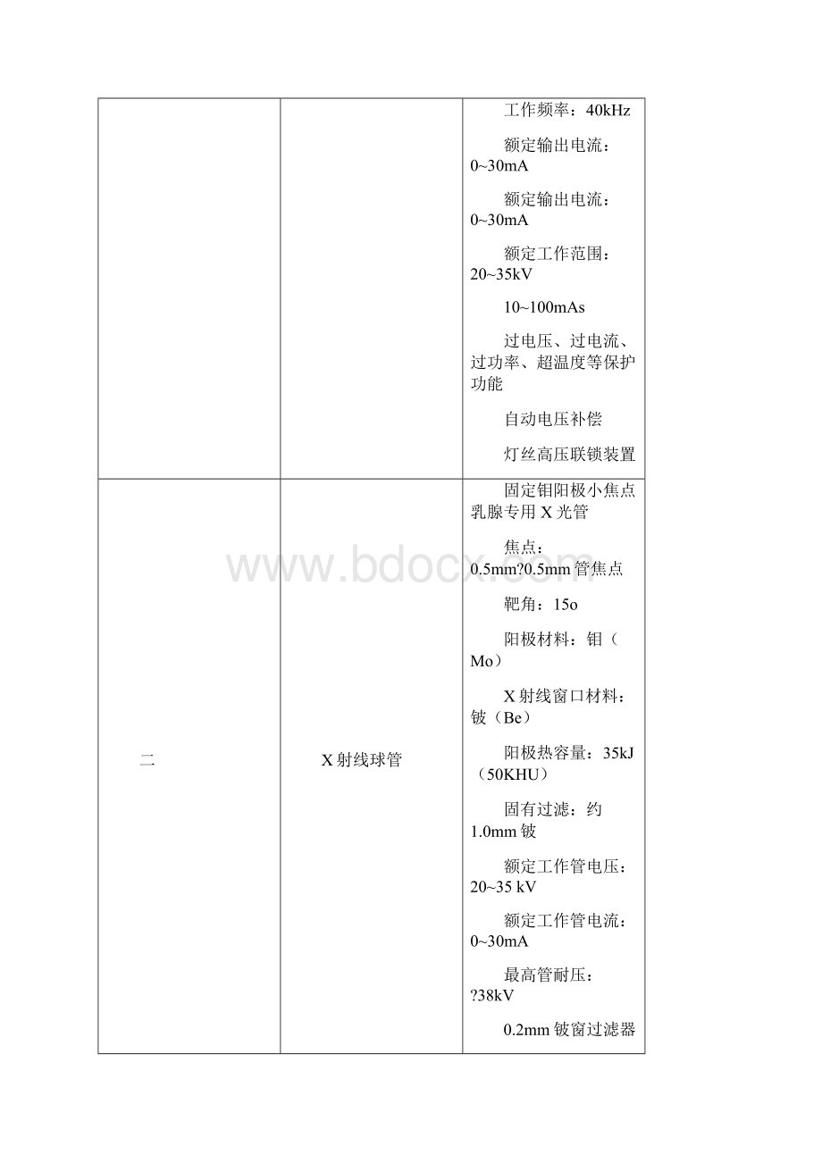 标特高频钼靶乳腺X光机产品书范本.docx_第3页