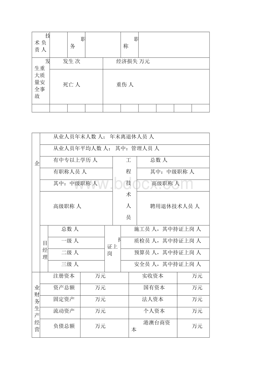 建筑业企业资质申请表施工总承包专业承包序列Word文档格式.docx_第3页