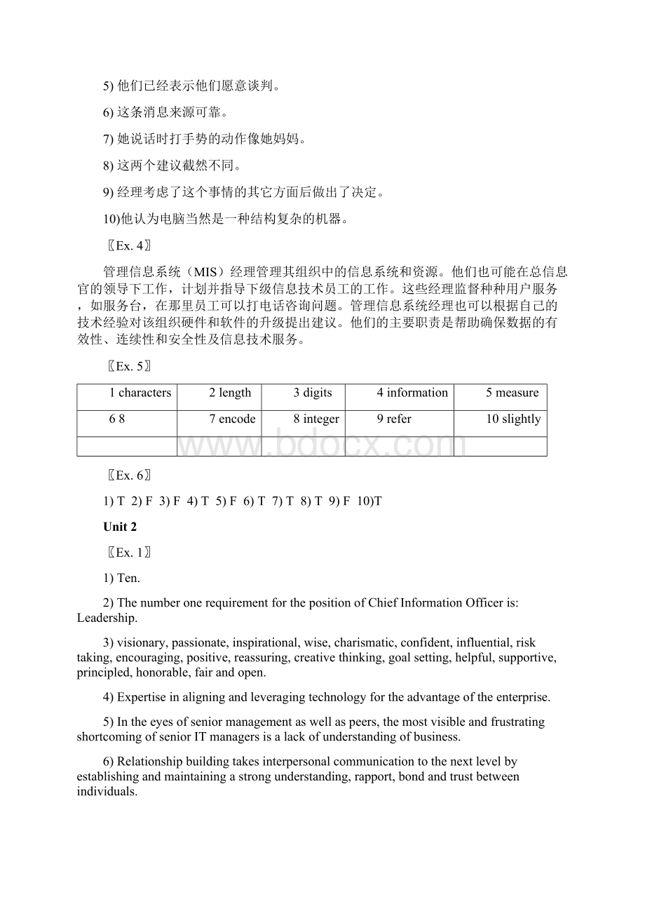 信息管理专业英语附录 练习答案交稿v2.docx_第2页