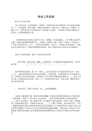 协会工作总结Word文档格式.docx