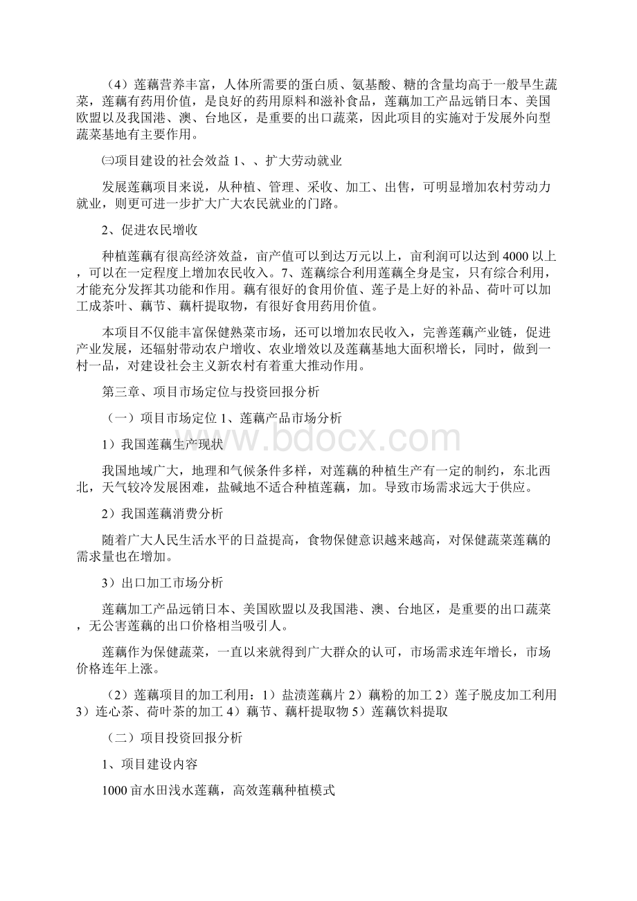 浅水莲藕种植项目可行性研究报告Word文档下载推荐.docx_第3页