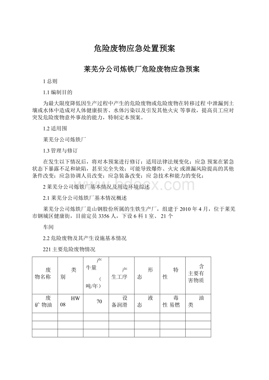 危险废物应急处置预案.docx_第1页