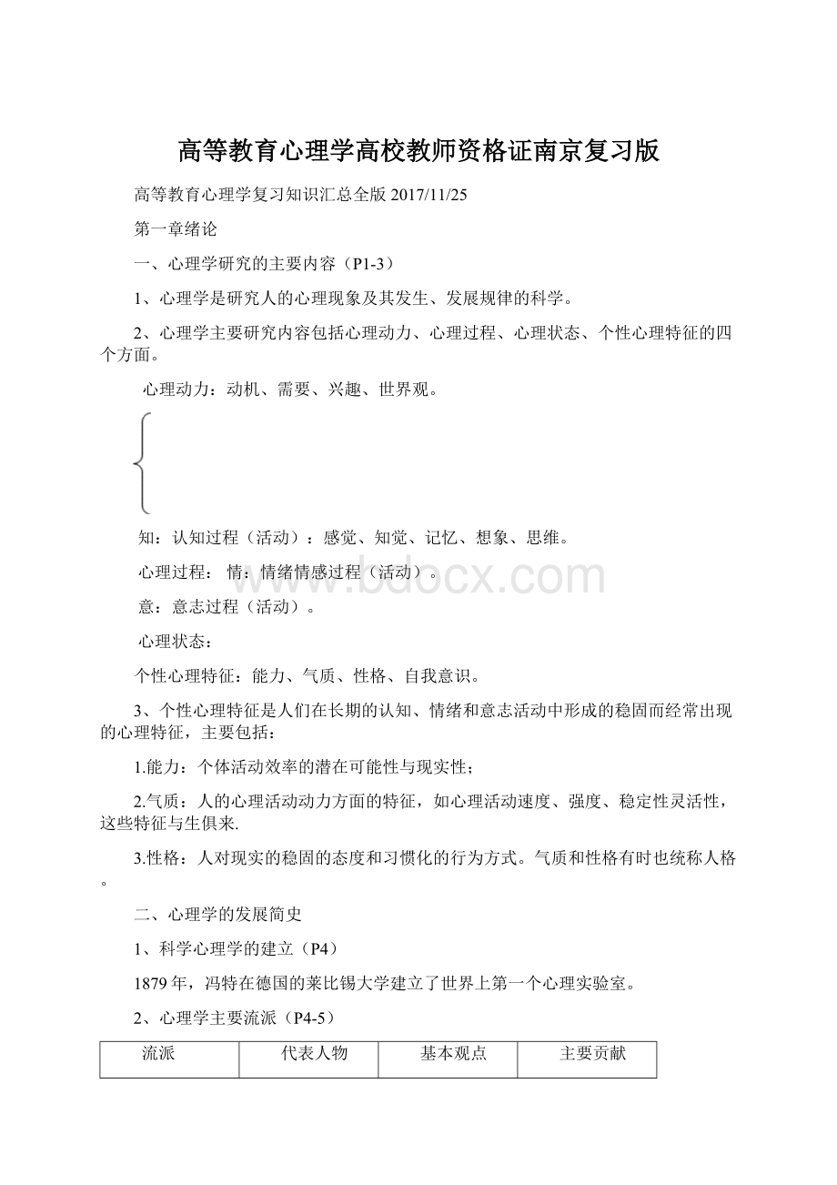 高等教育心理学高校教师资格证南京复习版.docx_第1页