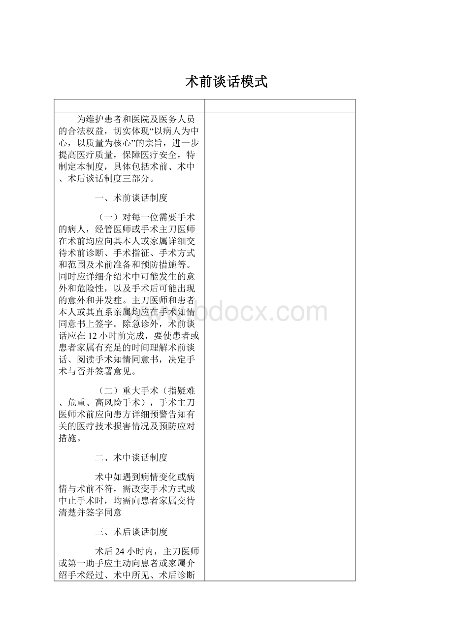 术前谈话模式Word下载.docx_第1页