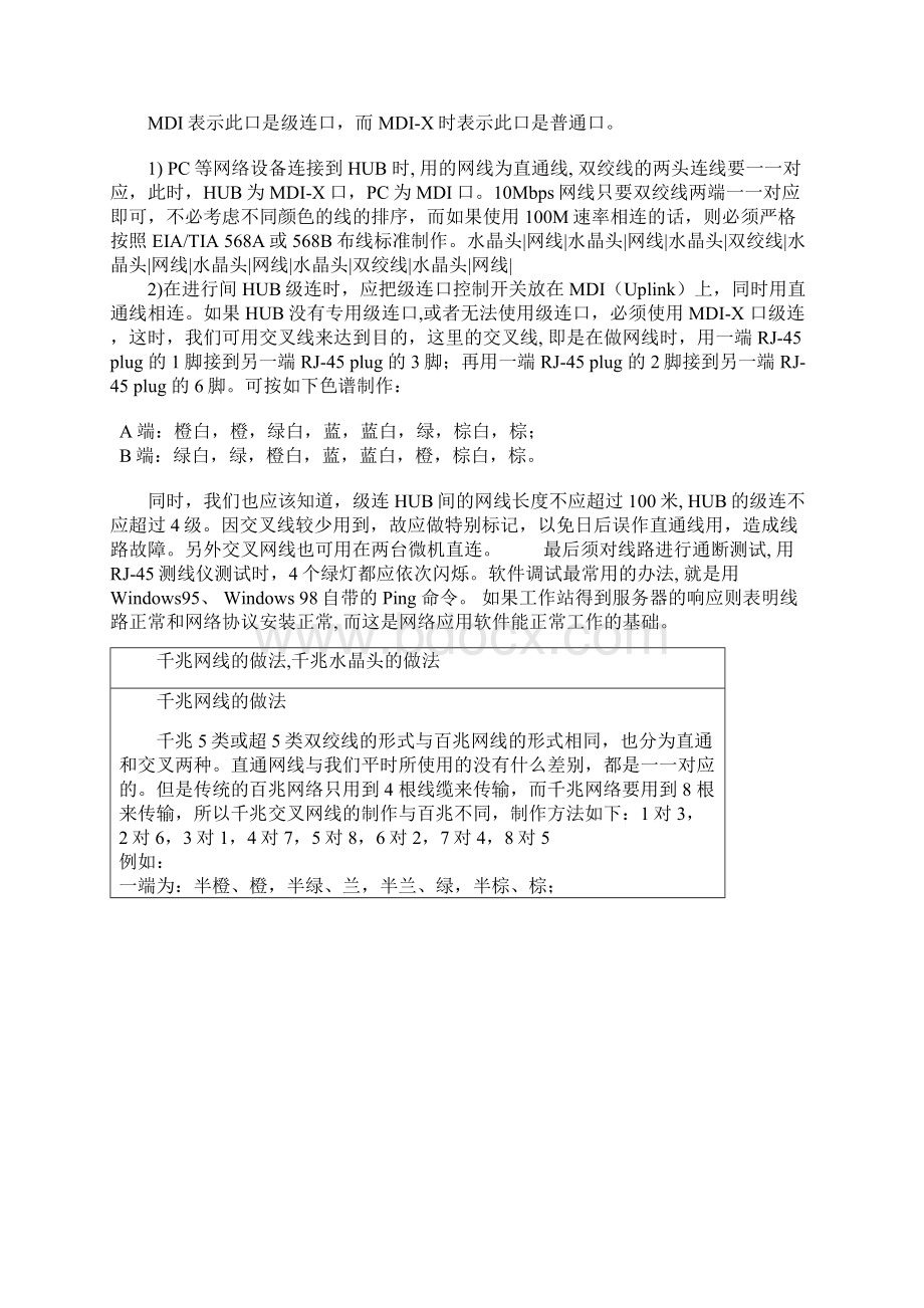 百兆网线和千兆网线做法的区别Word文档格式.docx_第2页