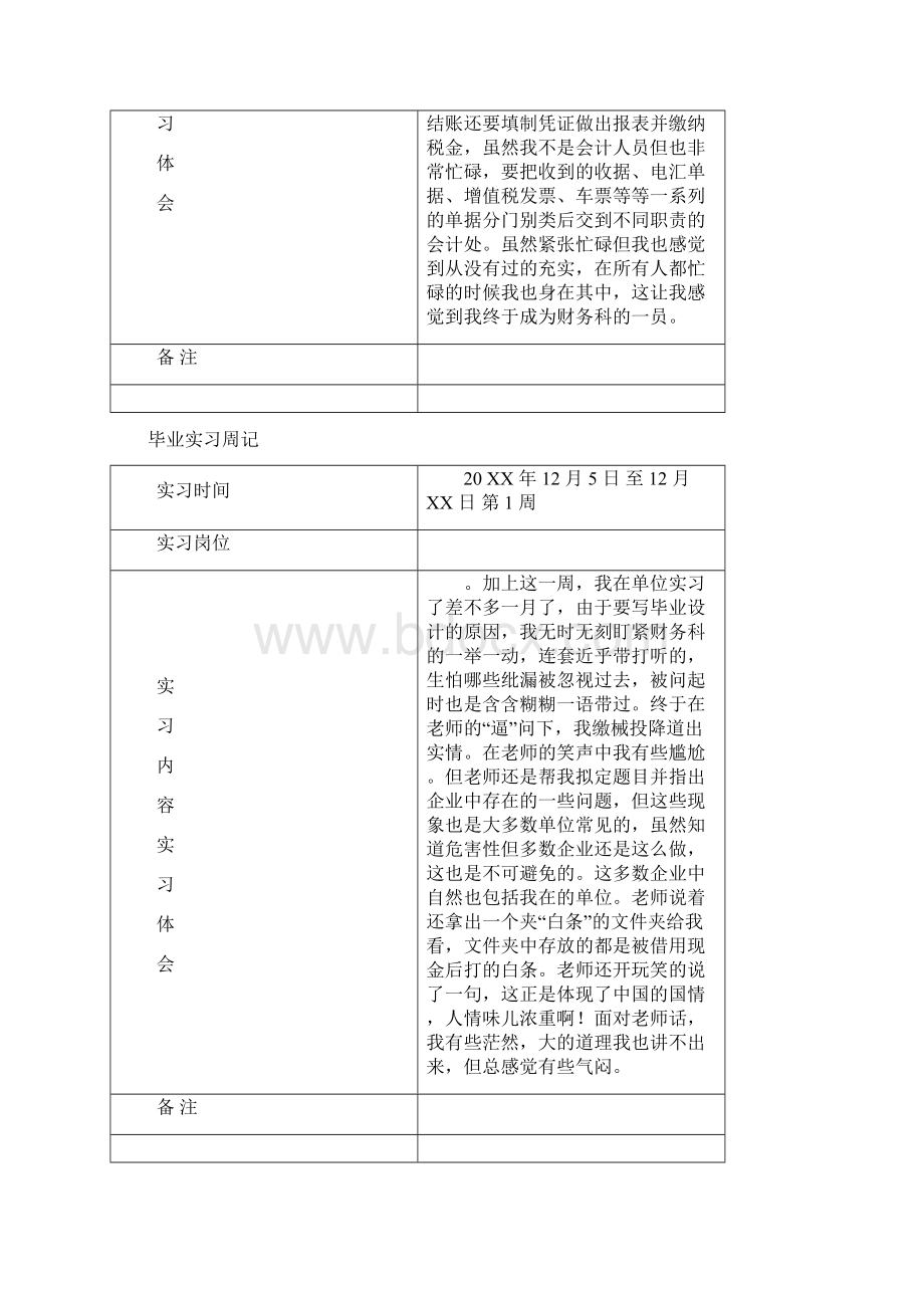 会计15篇顶岗实习周记Word文件下载.docx_第3页