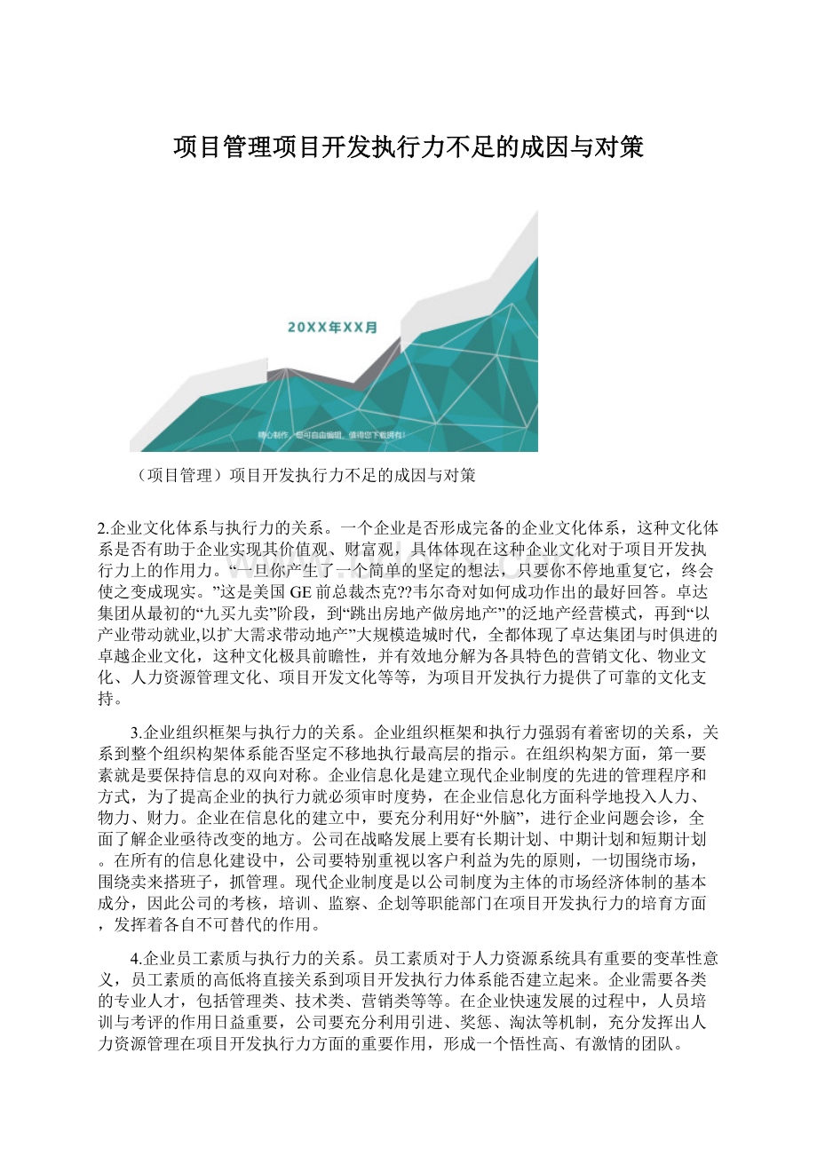 项目管理项目开发执行力不足的成因与对策.docx