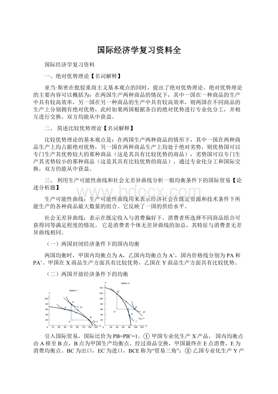 国际经济学复习资料全Word文档下载推荐.docx_第1页