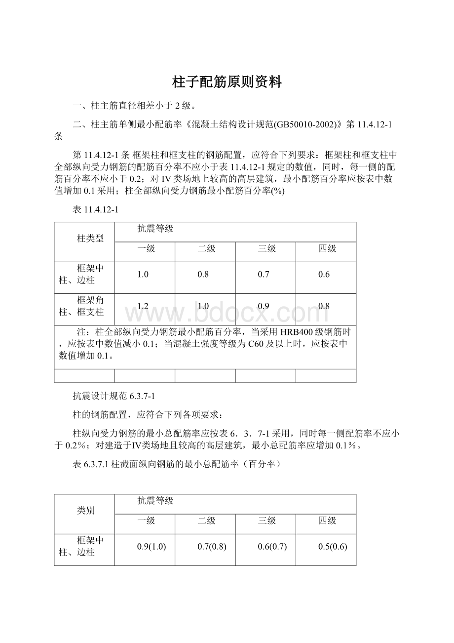 柱子配筋原则资料.docx_第1页