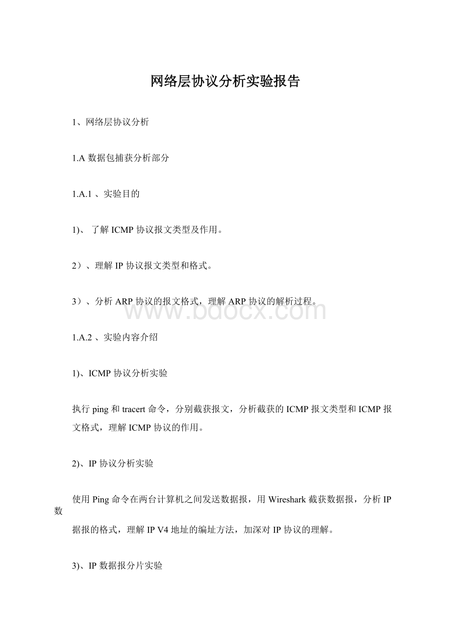 网络层协议分析实验报告Word下载.docx