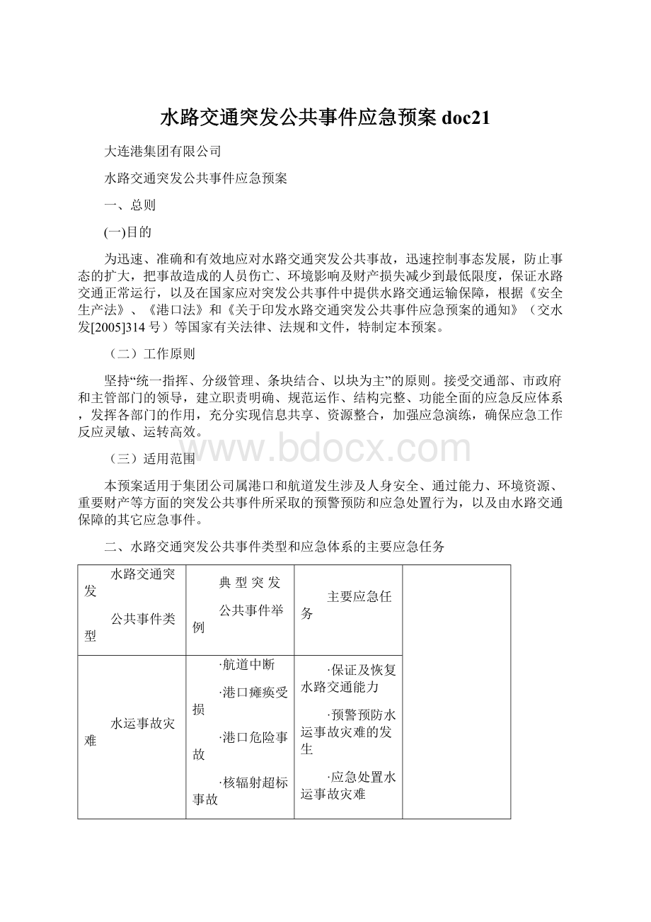 水路交通突发公共事件应急预案doc21.docx