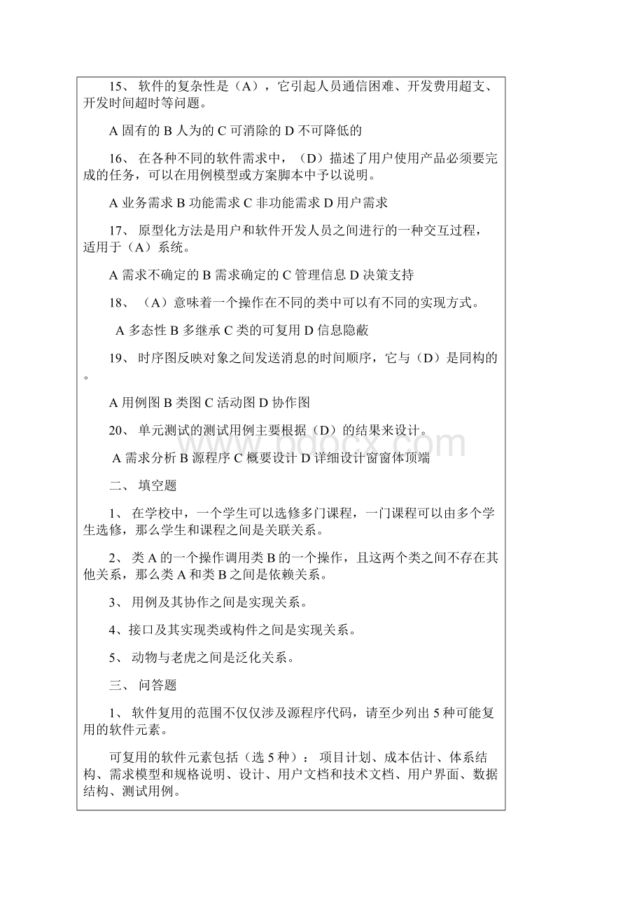 软件工程复习题与答案完整Word格式文档下载.docx_第2页