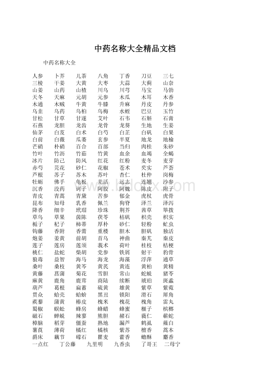 中药名称大全精品文档.docx_第1页