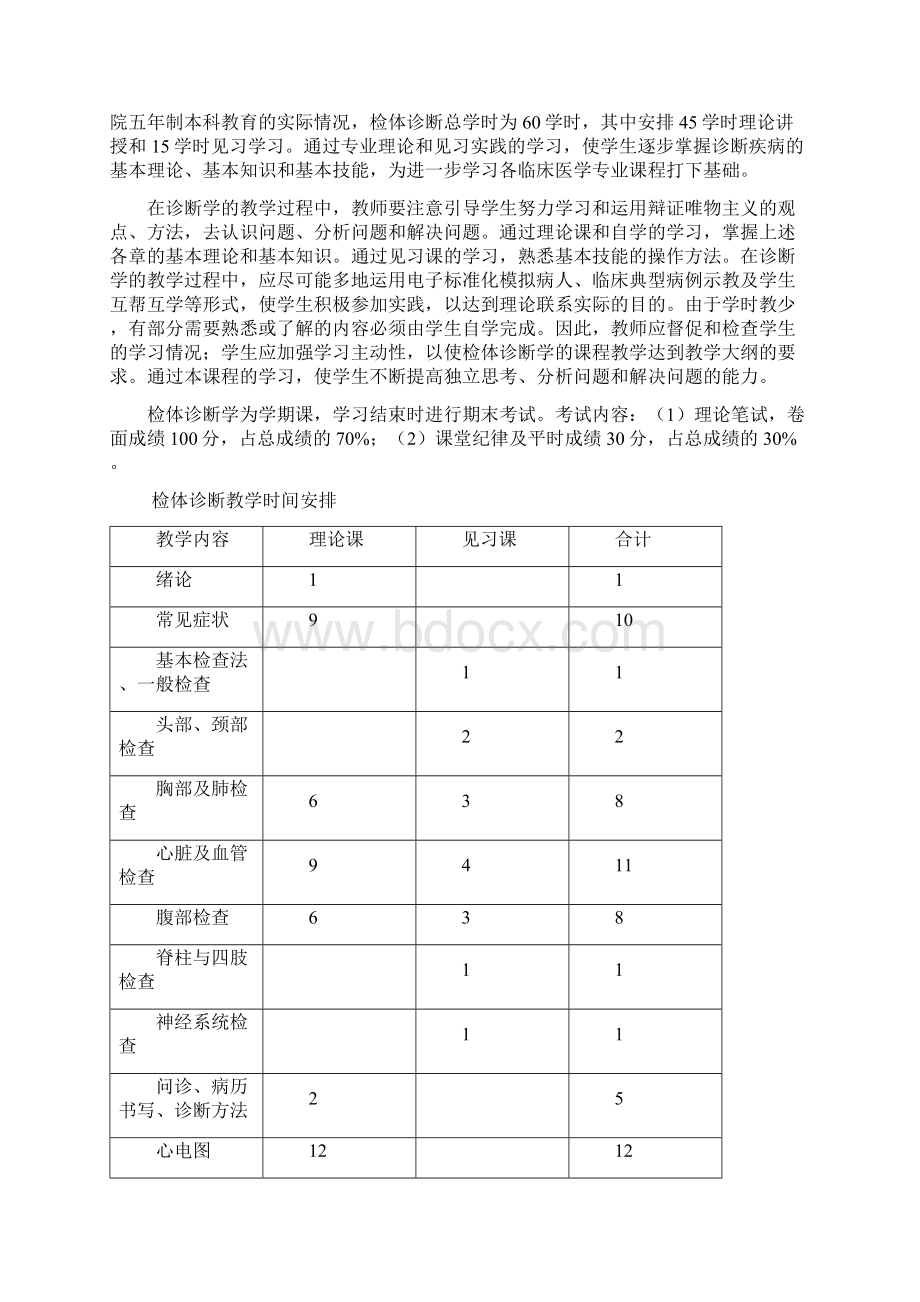 《诊断学》教学大纲Ⅲ模块Word格式文档下载.docx_第2页