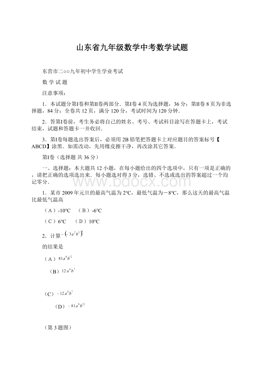 山东省九年级数学中考数学试题.docx