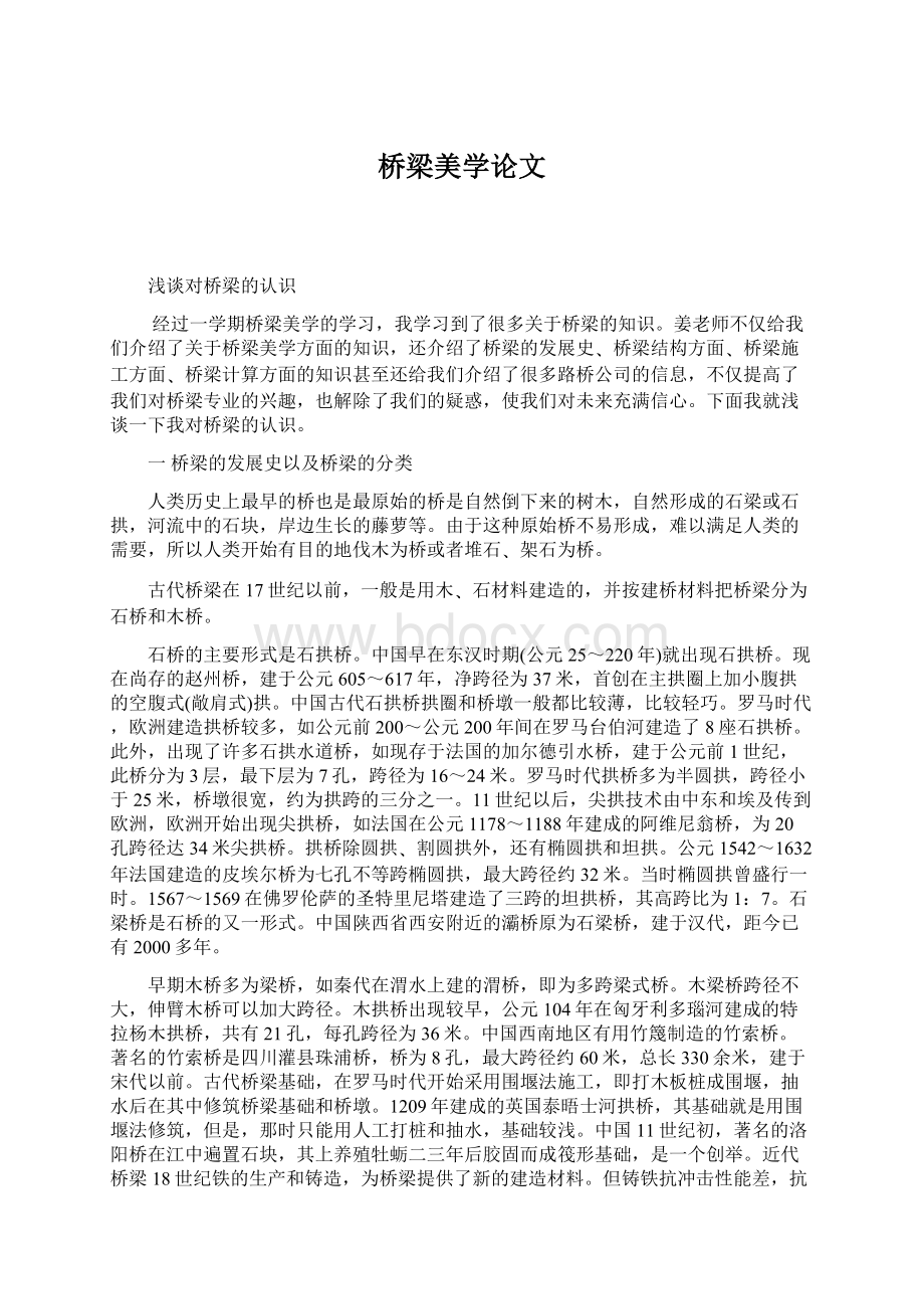 桥梁美学论文文档格式.docx