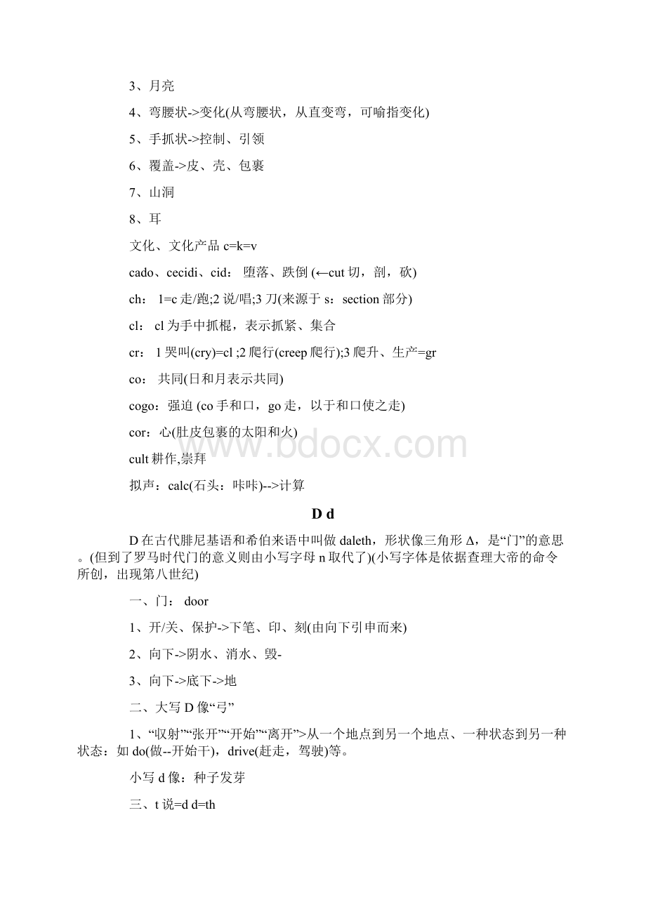 26个英文字母的象形文字对照表高效背单词Word格式.docx_第3页