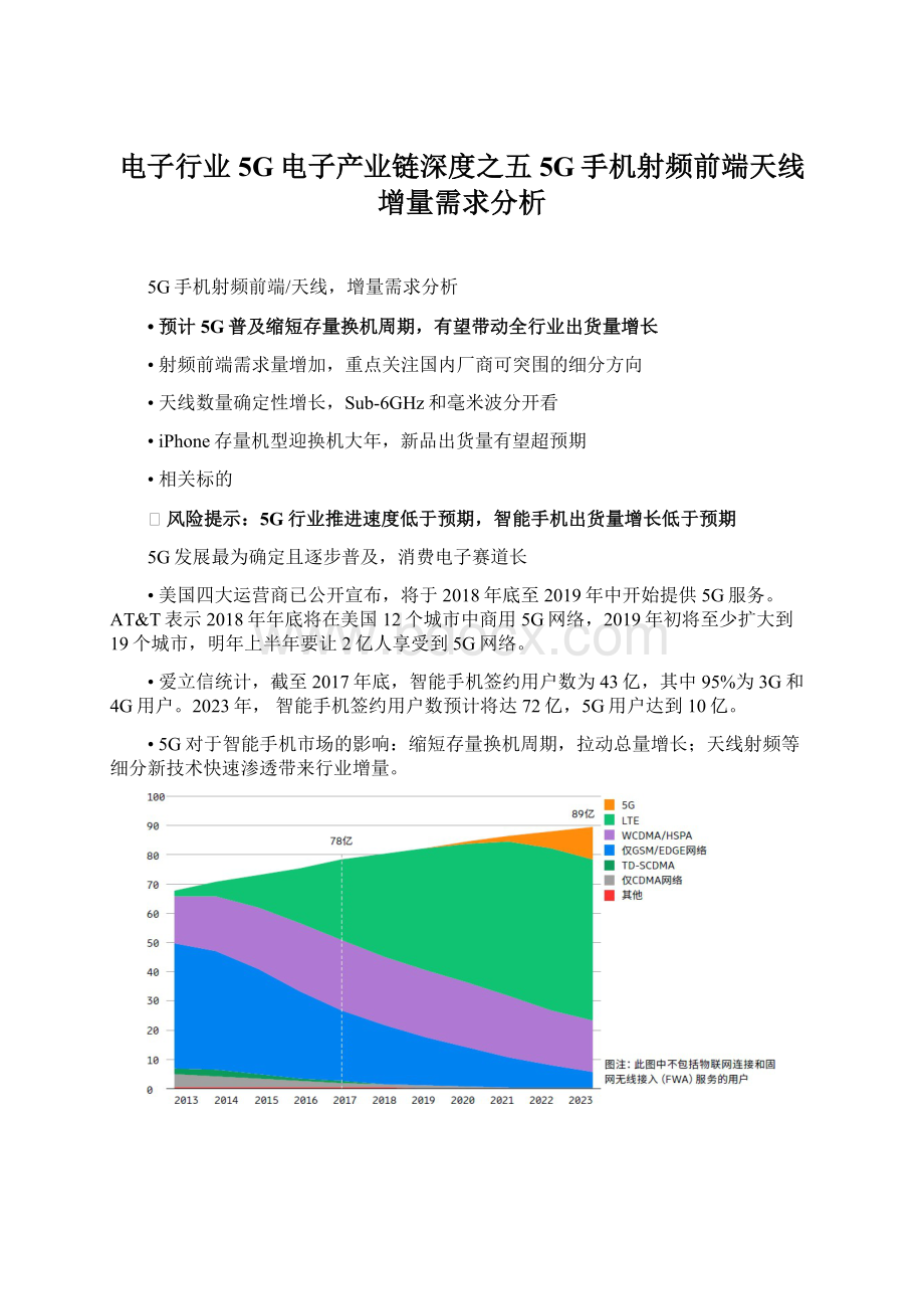 电子行业5G电子产业链深度之五5G手机射频前端天线增量需求分析.docx