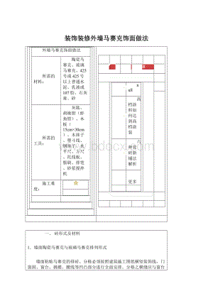 装饰装修外墙马赛克饰面做法.docx