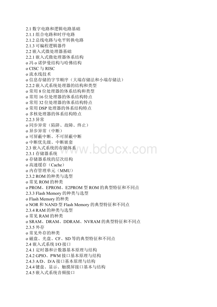 嵌入式系统设计师考试大纲Word下载.docx_第2页