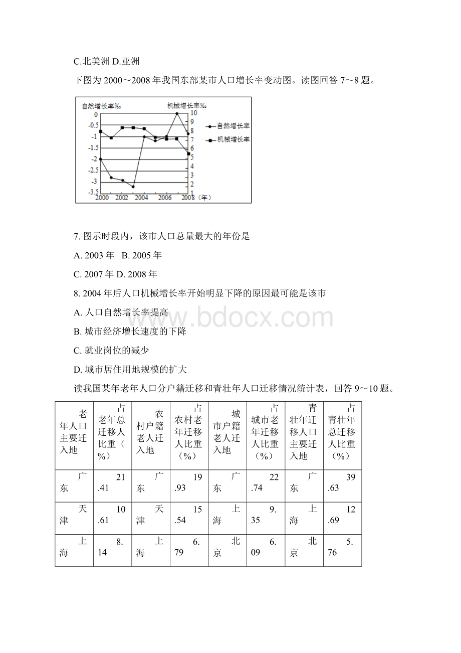 地理江苏省海安中学学年高一下学期期中考试.docx_第3页