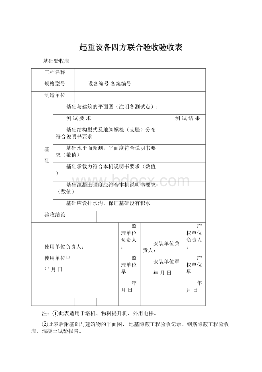 起重设备四方联合验收验收表.docx