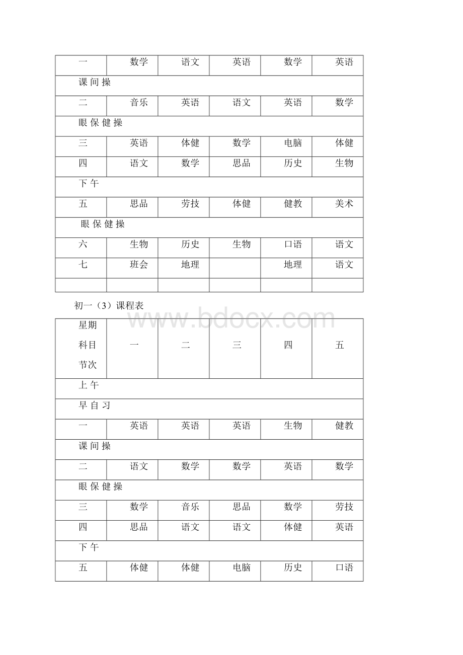 葛江中学初一年级总课表中国昆山Word文档格式.docx_第2页